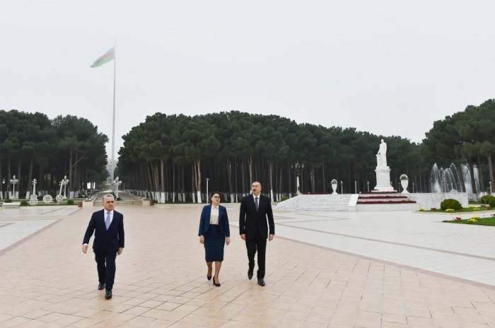 Ilham Aliyev arrives in Absheron, attends openings - UPDATING