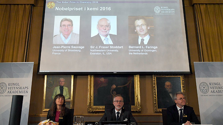 Tres científicos se llevan el premio Nobel de Química por estudiar las máquinas moleculares