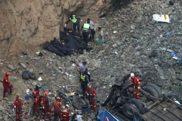 At least 36 dead after bus careens off cliff in Peru