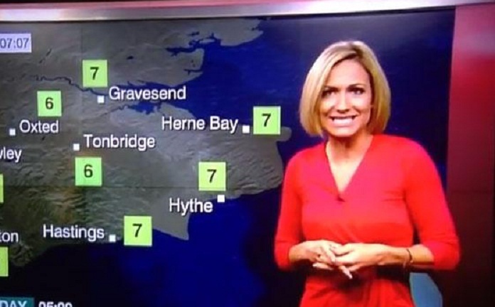 BBC weather presenter, Rachel Mackley, faints live on air - VIDEO