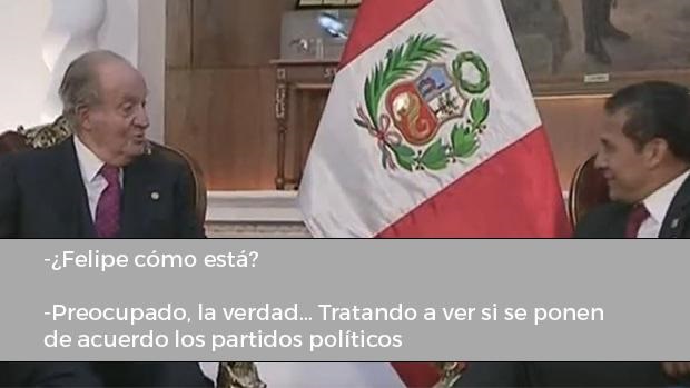 Don Juan Carlos dice que el Rey está «viendo si se ponen de acuerdo los partidos políticos»