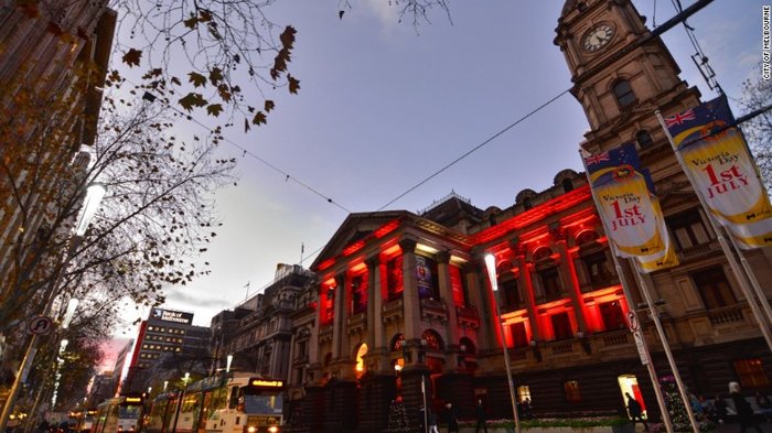 Buildings light up in Turkish colors in tribute to Istanbul