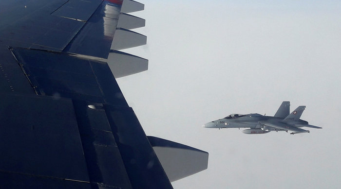 Moscow demands explanation for Russian media plane being shadowed by Swiss fighter jets - VIDEO