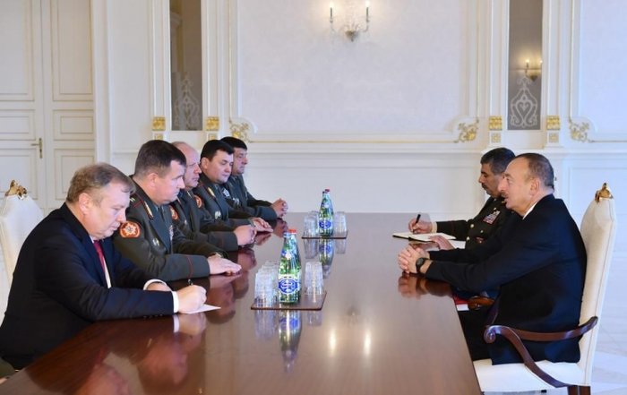 Azerbaijani president receives delegation headed by Belarusian defense minister