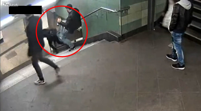 Police arrest Berlin metro attacker who kicked woman down stairs in random act of violence -VIDEO