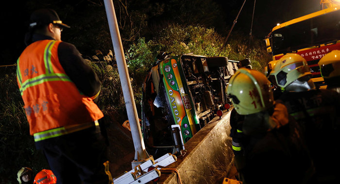 Bus crash in Taiwan leaves 32 people killed, 16 injured