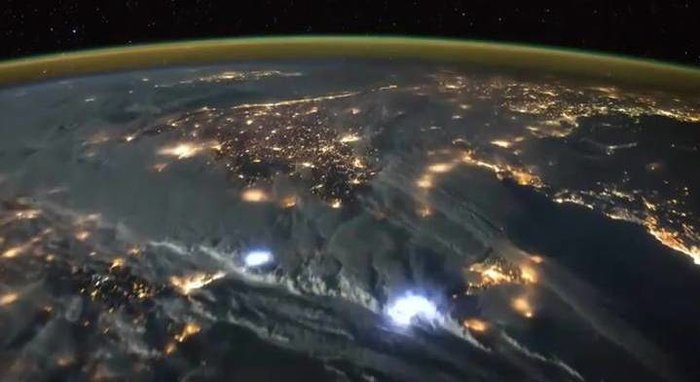 Tim Peake shares stunning video  of lightning storms from space