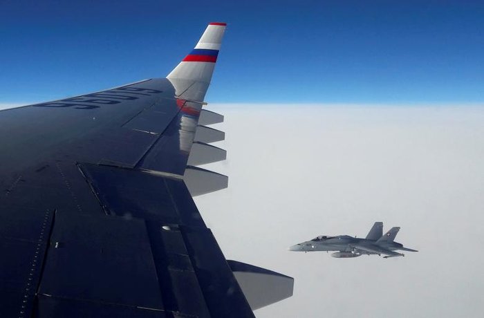 Swiss say jets carried out routine check on Russian government plane