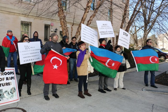 USAN organizes protest rally outside Armenian Embassy in Washington