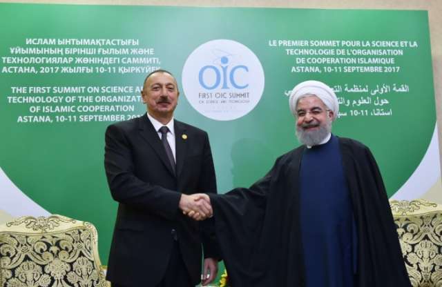Ilham Aliyev meets with Iranian president in Astana
