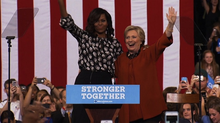 Hillary Clinton y Michelle Obama hacen campaña juntas por primera vez