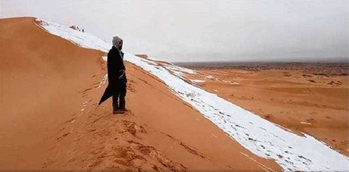 La ola de frío llegó al desierto del Sahara