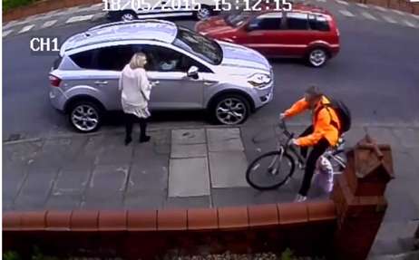 Three-year-old girl hit by cyclist and dragged for 12ft along the pavement - VIDEO