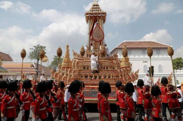 Thai capital draped in yellow as tens of thousands gather for late king's funeral
