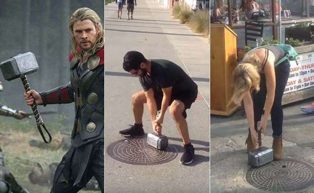 Can you lift Thor`s hammer? Its replica maybe? Probably not - VIDEO