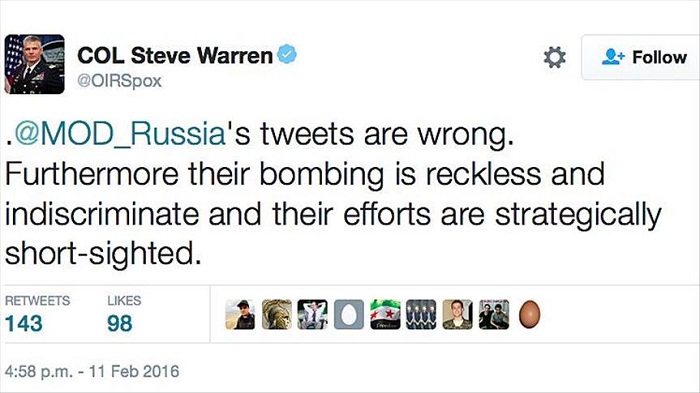 US official, Russian defense ministry clash on Twitter
