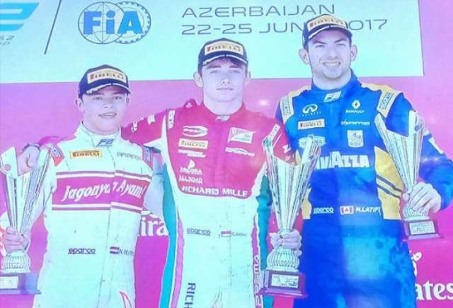 Winners of first race of FIA Formula 2 in Baku