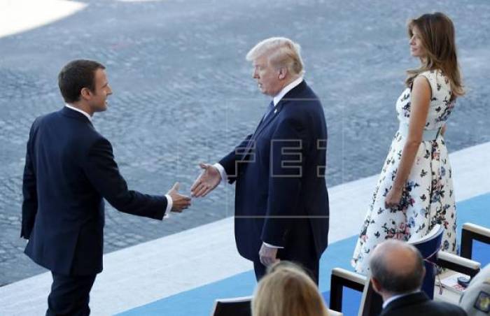 Trump asiste en París al desfile militar de la Fiesta Nacional francesa