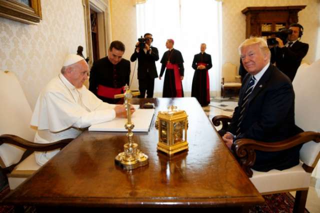 With gift and in conversation, Vatican Presses Trump on climate change