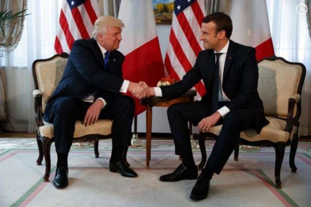 President Trump and Melania Meet French President Macron in Brussels - VIDEO