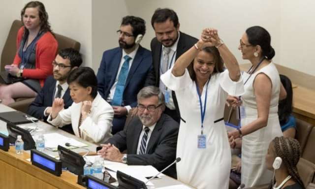 Treaty banning nuclear weapons approved at UN