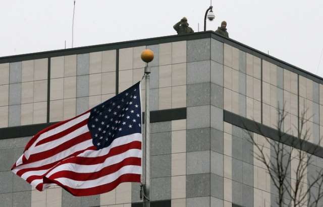 Explosive device thrown into U.S. embassy compound in Kiev: police