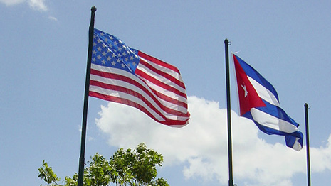 US flag raised above Havana embassy