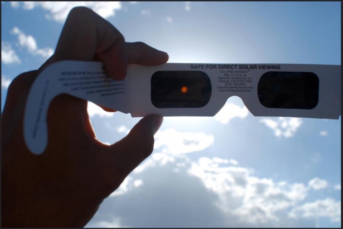 What will happen if you look at the solar eclipse without glasses