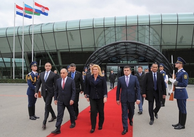 Se concluyó la visita oficial de la presidenta de Croacia a Azerbaiyán
