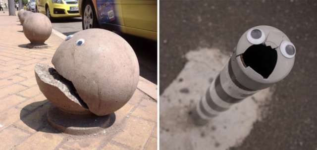 Ces artistes humanisent le mobilier urbain avec des yeux en plastique
