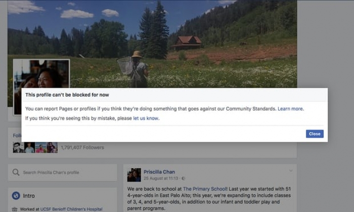 You can't block Mark Zuckerberg or Priscilla Chan as too many already have