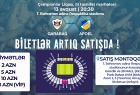 “Qarabağ” - “APOEL” oyununun biletləri satışda