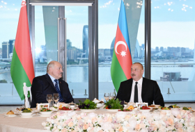 State reception on behalf of President Ilham Aliyev was hosted in honor of President of Belarus Aleksandr Lukashenko at Gulustan Palace 