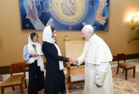 Mehriban Əliyeva Roma Papası ilə görüşdü - FOTOLAR
