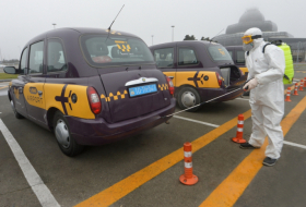 Hava limanındakı taksilər dezinfeksiya olunur
