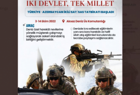    Türkiyə-Azərbaycan xüsusi təyinatlılarının birgə təlimi başlayıb  
   