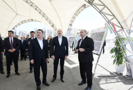   Los Presidentes de Azerbaiyán y Kirguistán visitan las zonas devastadas de la ciudad de Fuzuli y examinan el plan general de la ciudad  